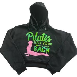 Croptop hoodie with pilates mirror logo